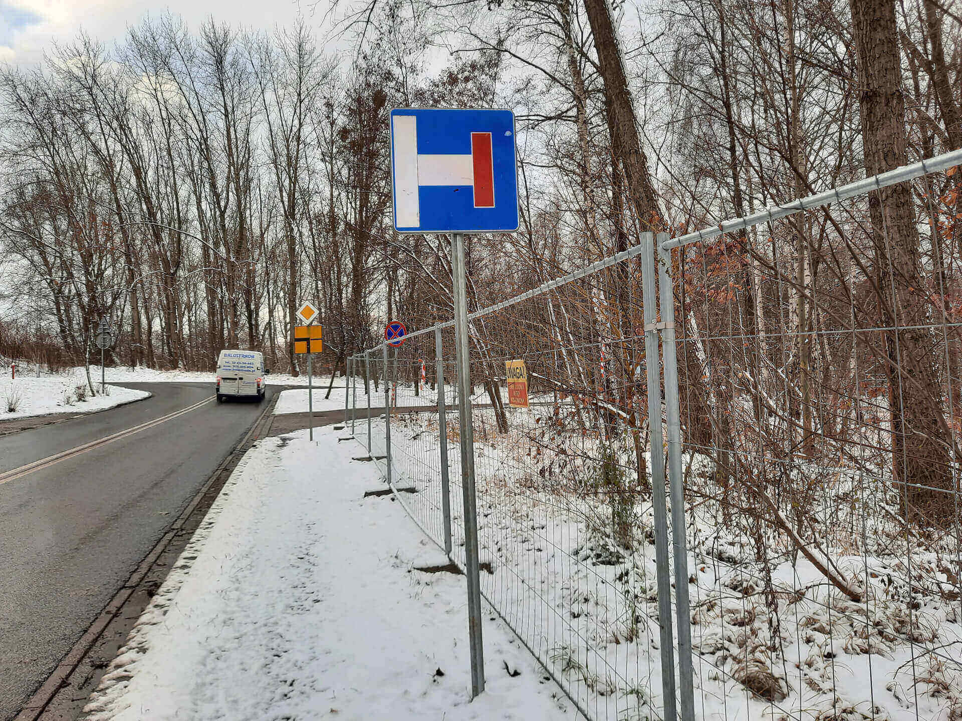 Zamknięta ulica Upadowa w Katowicach