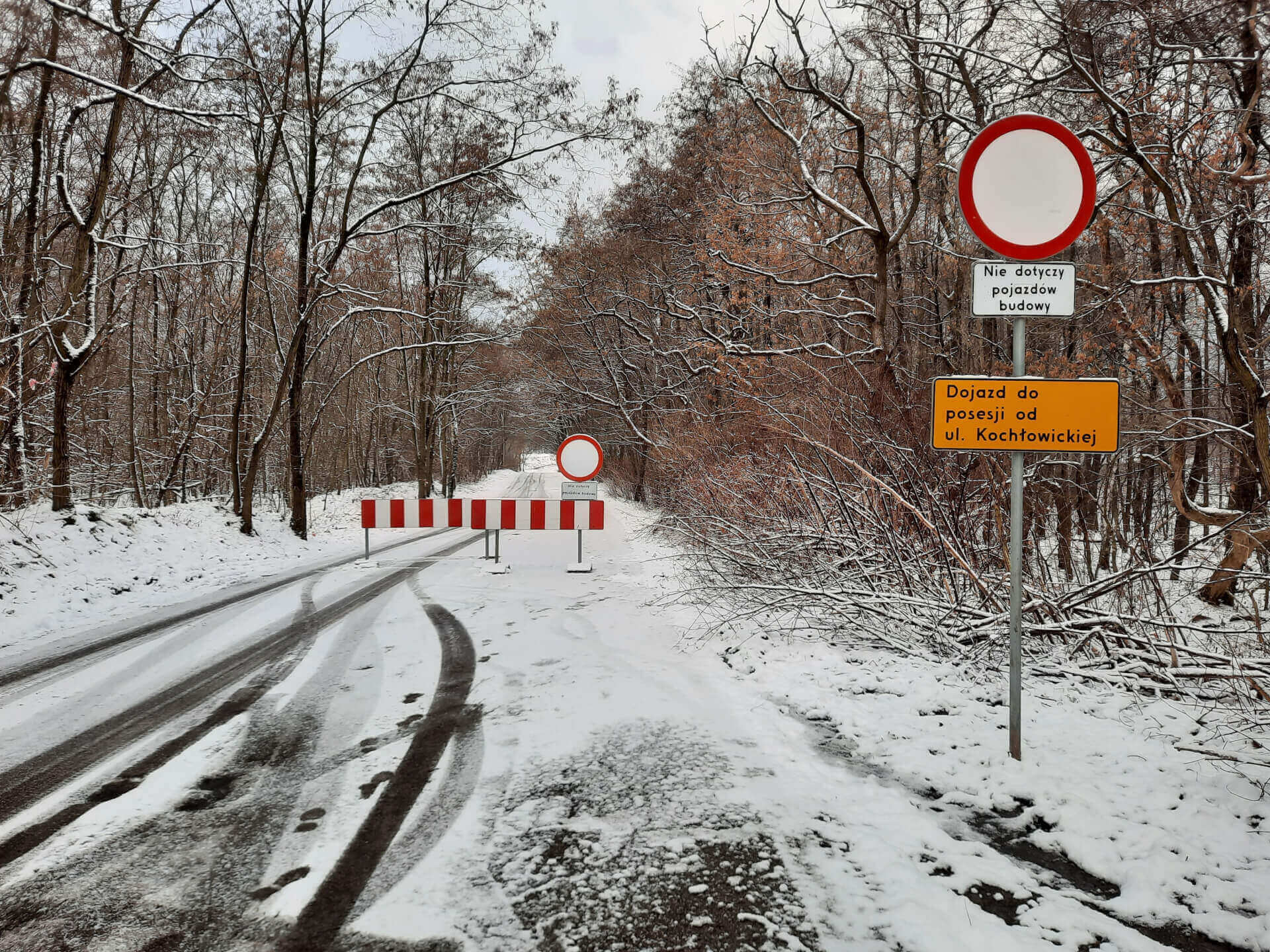 Zamknięta ulica Upadowa w Katowicach