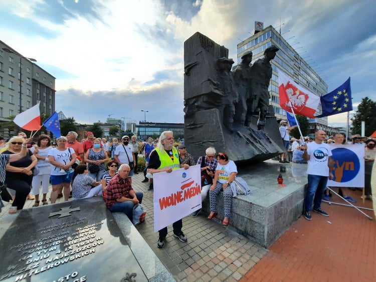 Manifestacja w obronie wolnych mediów, Katowice 10.08 2021