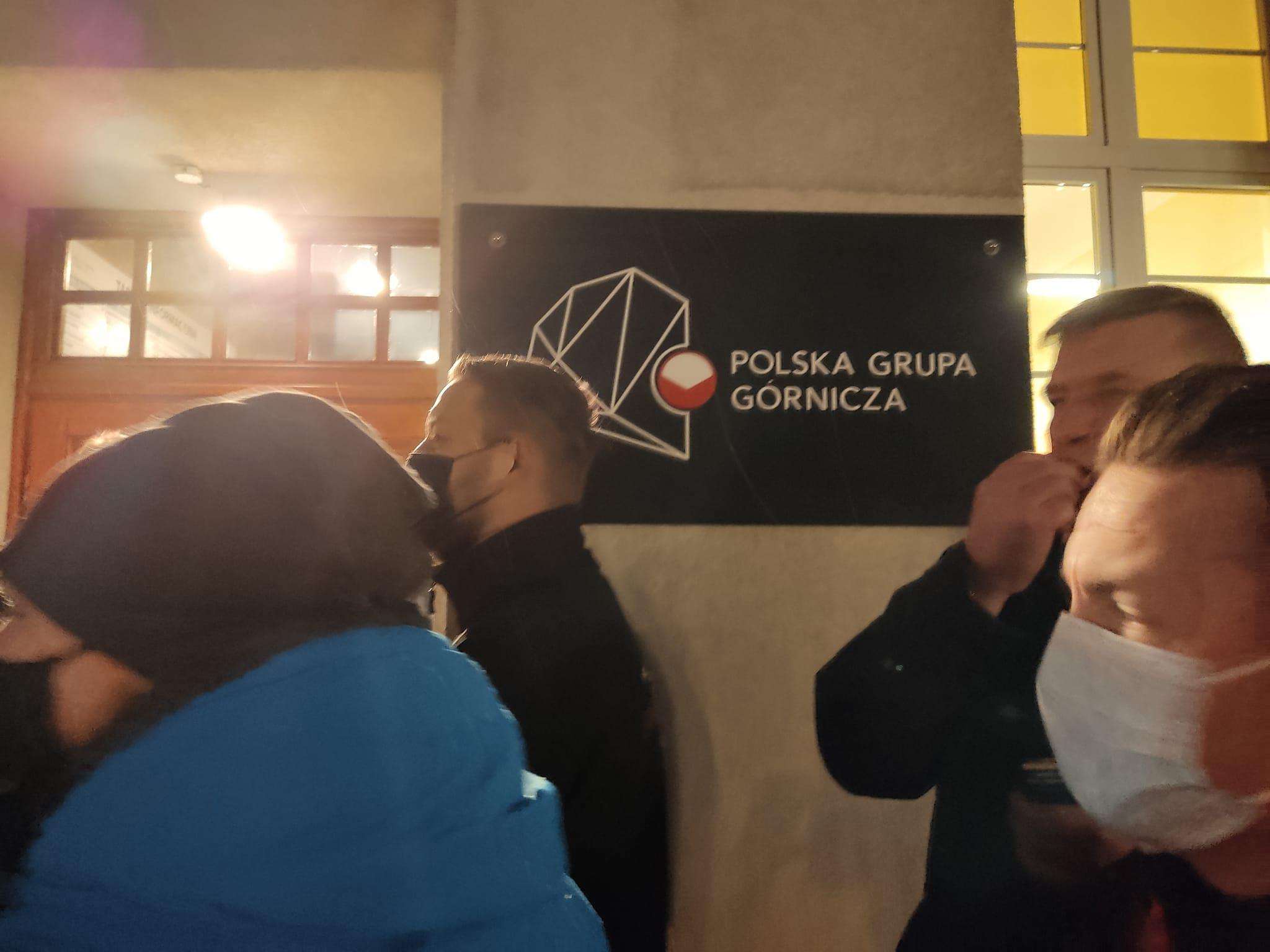 Górnicy okupują siedzibę PGG, Katowice, 20 grudnia 2021