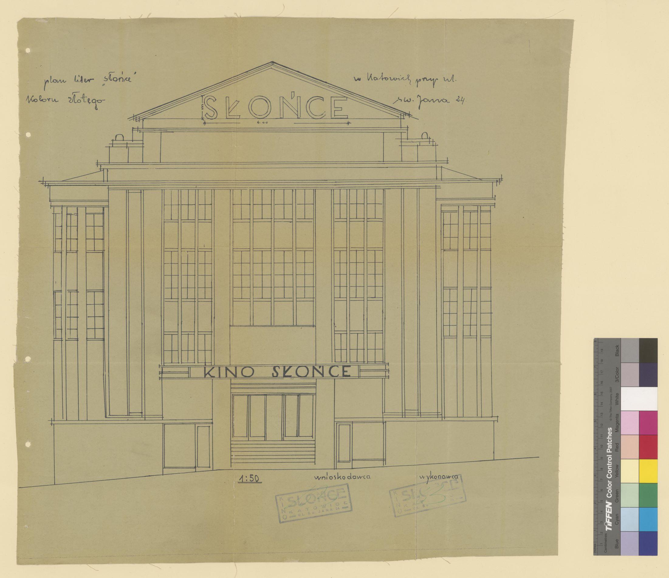 Projekt techniczny Kinoteatru Rialto w Katowicach, 1912 rok