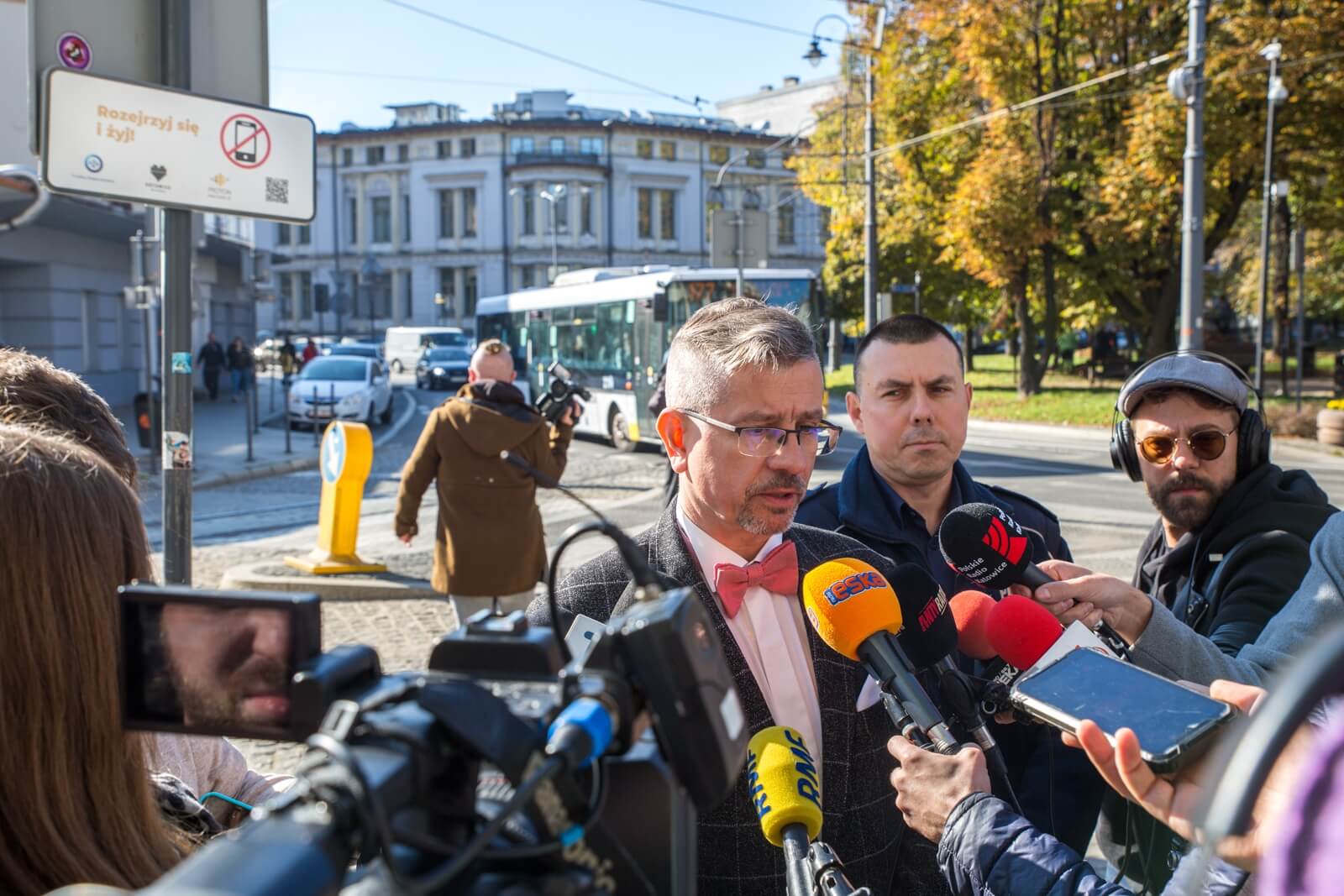 Prezentacja systemu Stop-Fon przy placu Wolności