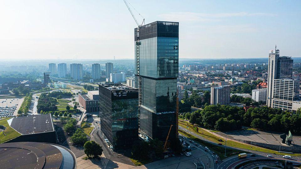 Budowa KTW II, lipiec 2021, Katowice