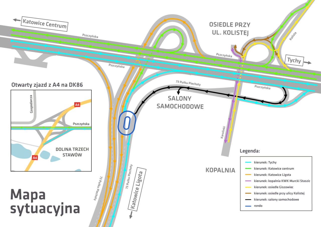 Giszowiec, mapa sytuacyjna