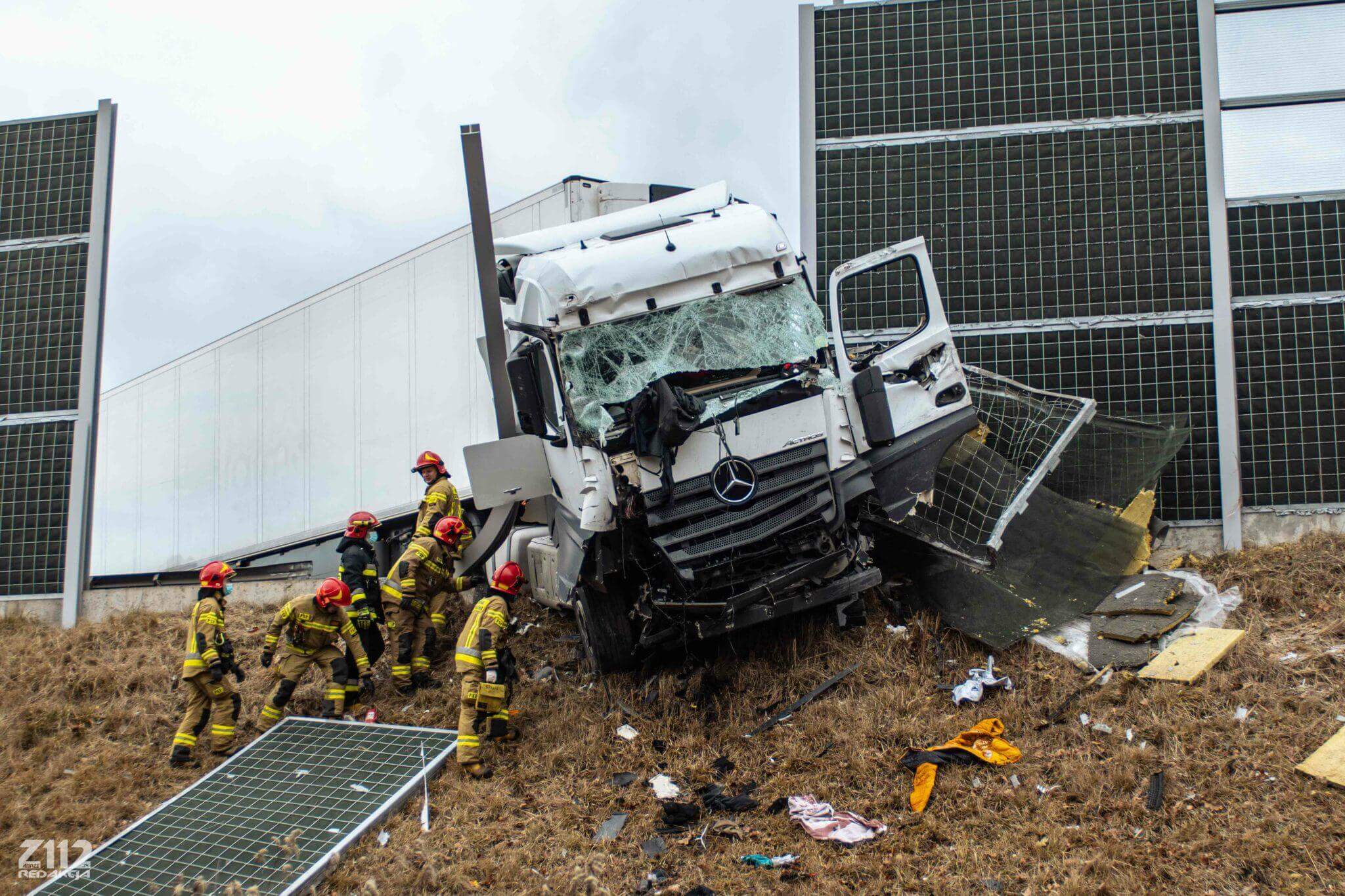 Wypadek tira A4 Zabrze