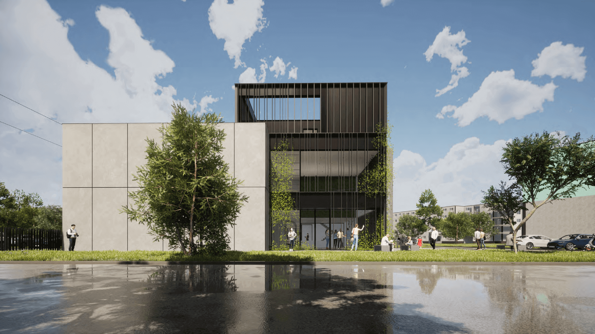 Projekt domu kultury na osiedlu Witosa w Katowicach
