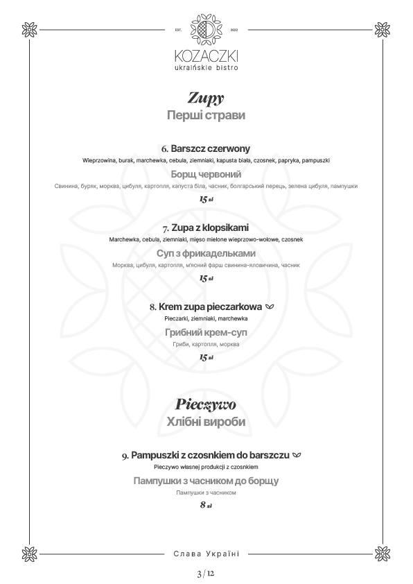 Menu Kozaczki 2