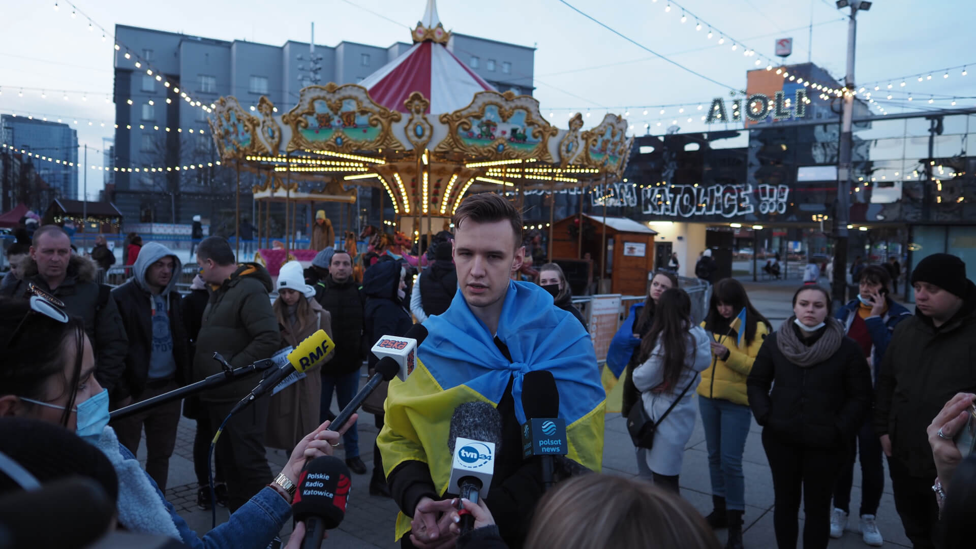 Manifestacja Ukraińców w Katowicach