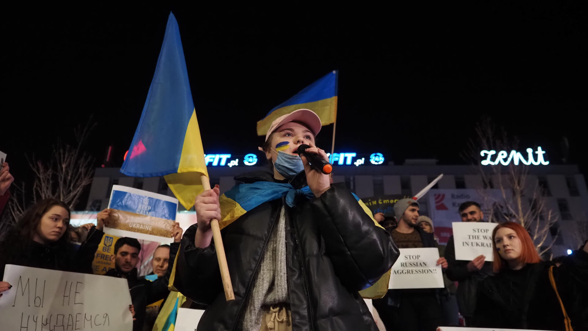 Manifestacja jedności z Ukrainą w Katowicach