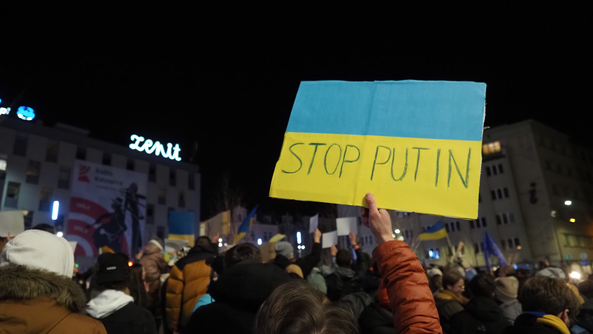 Manifestacja jedności z Ukrainą w Katowicach