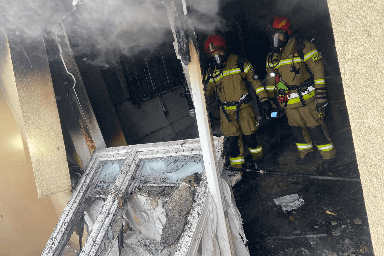 Pożar mieszkania w Katowicach