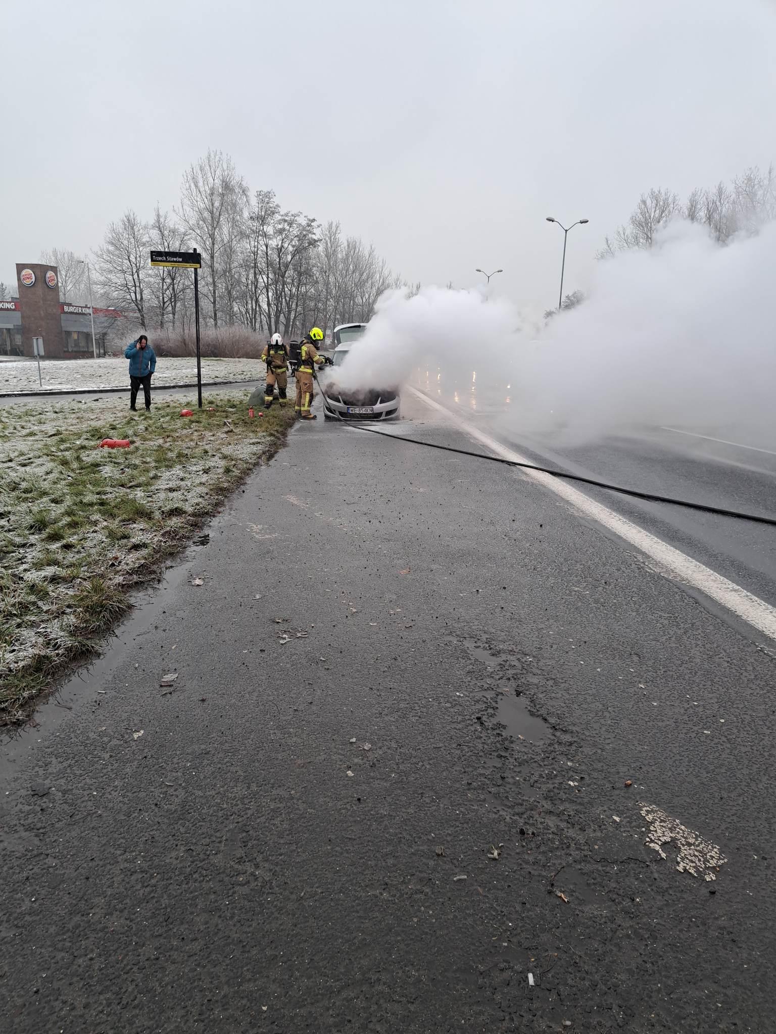 Pożar samochodu Katowice Murckowska