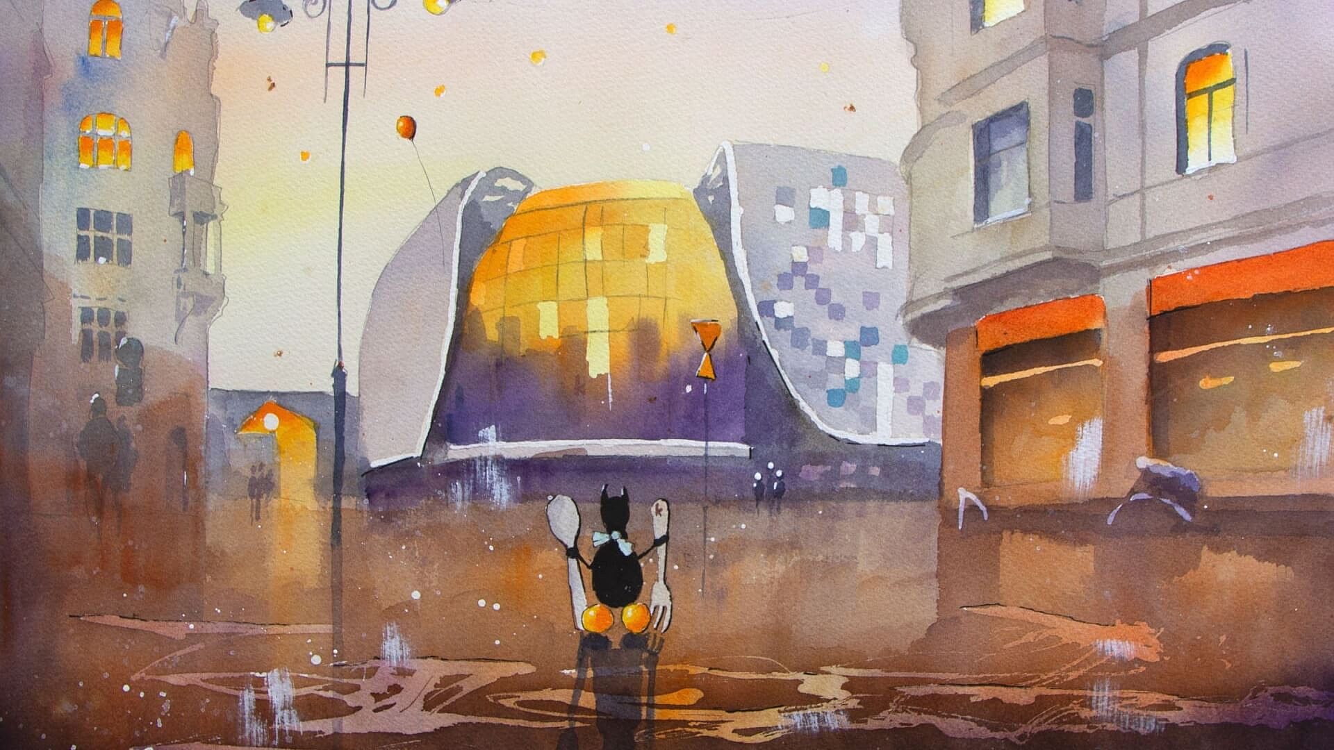 Nowy bebok akwarela Grzegorza Chudego Nowy bebok akwarela Grzegorza Chudego