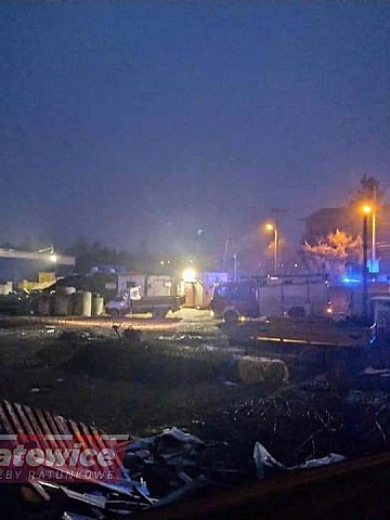 Akcja straży pożarnej na budowie Lidla w Katowicach Akcja straży pożarnej na budowie Lidla w Katowicach