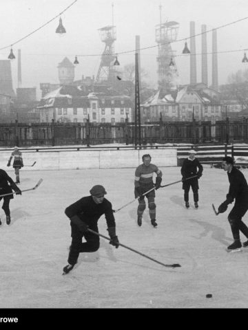 Fragment meczu hokejowego Pogoń Katowice - Teschner Eislauf Verein Cieszyn Fragment meczu hokejowego Pogoń Katowice - Teschner Eislauf Verein Cieszyn