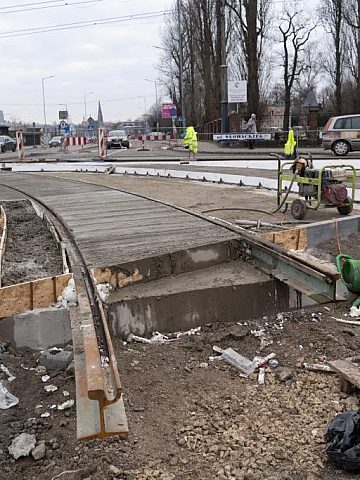 Katowice Grundmana luty 2023 budowa linii tramwaj 1 5 Katowice Grundmana luty 2023 budowa linii tramwaj 1 5