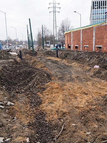 Katowice Grundmana luty 2023 budowa linii tramwaj 1 Katowice Grundmana luty 2023 budowa linii tramwaj 1