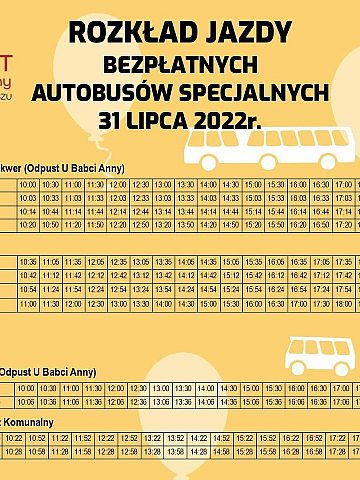 Rozkład bezpłatnych autobusów Rozkład bezpłatnych autobusów