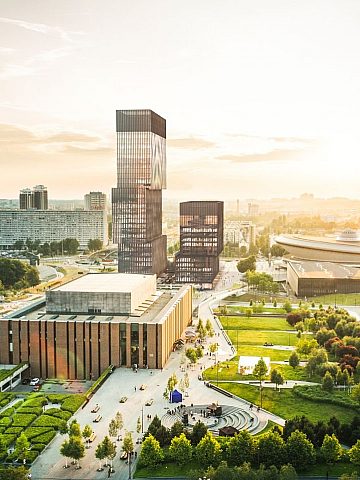 Wizualizacja kompleksu biurowego KTW Wizualizacja kompleksu biurowego KTW