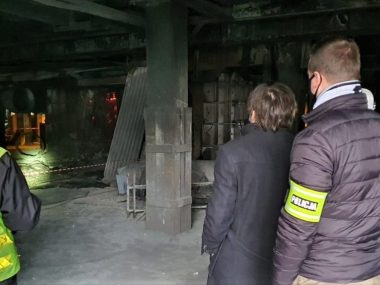 Oględziny na terenie Huty Łaziska Oględziny na terenie Huty Łaziska