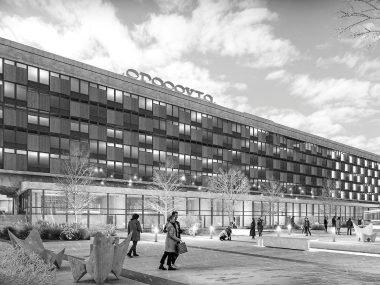 Przebudowa Cracovii wg. śląsko-brytyjsko-urugwajskiego teamu Cracovia Wizualizacja 06 plac przedwejściowy