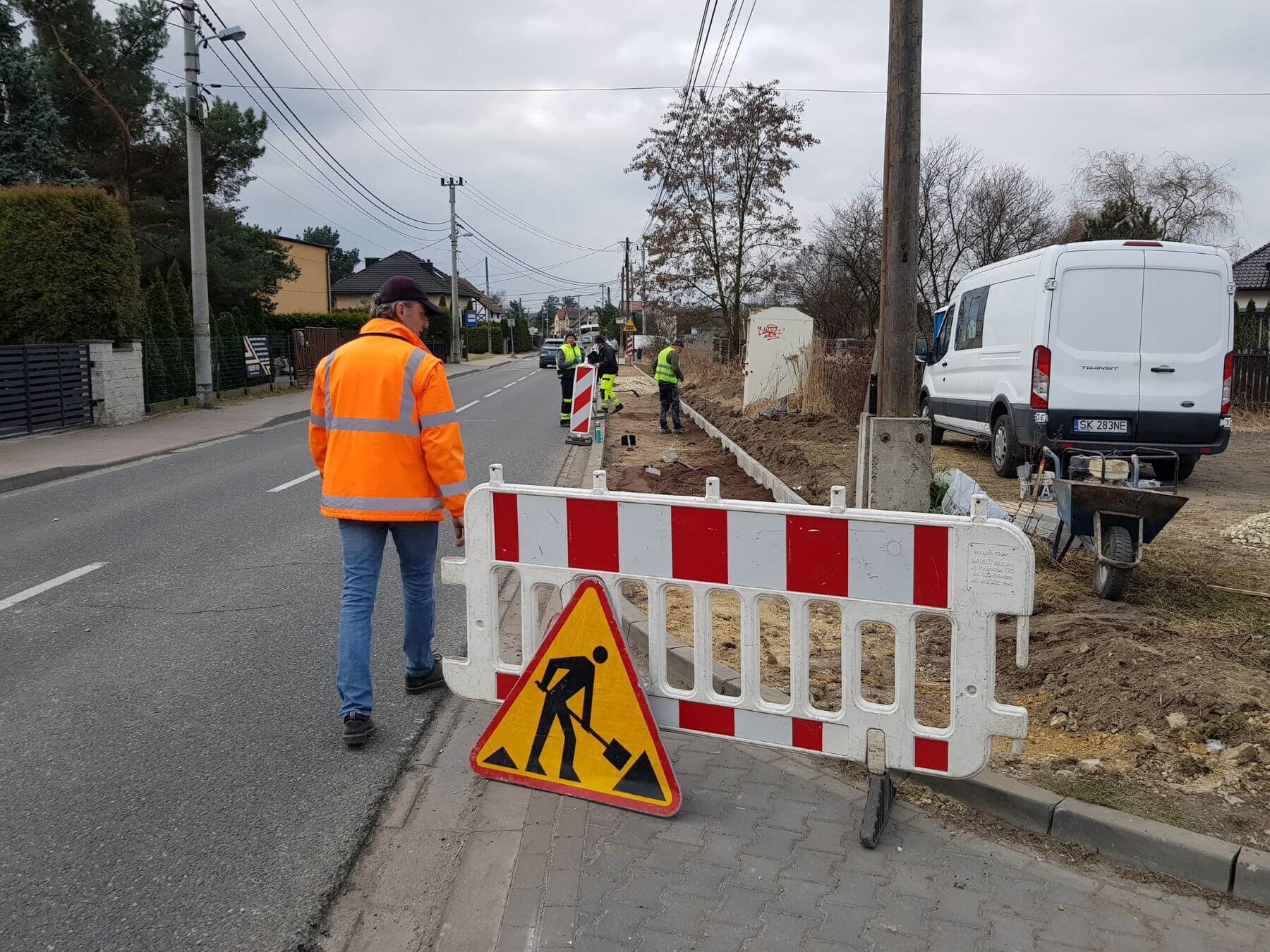 Budowa chodnika, ul. Słonecznikowa, Katowice