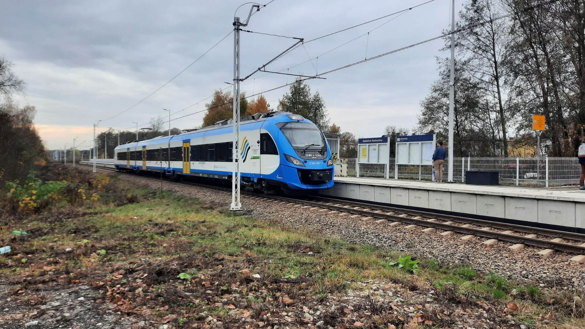 Pociąg na przystanku Kostuchna