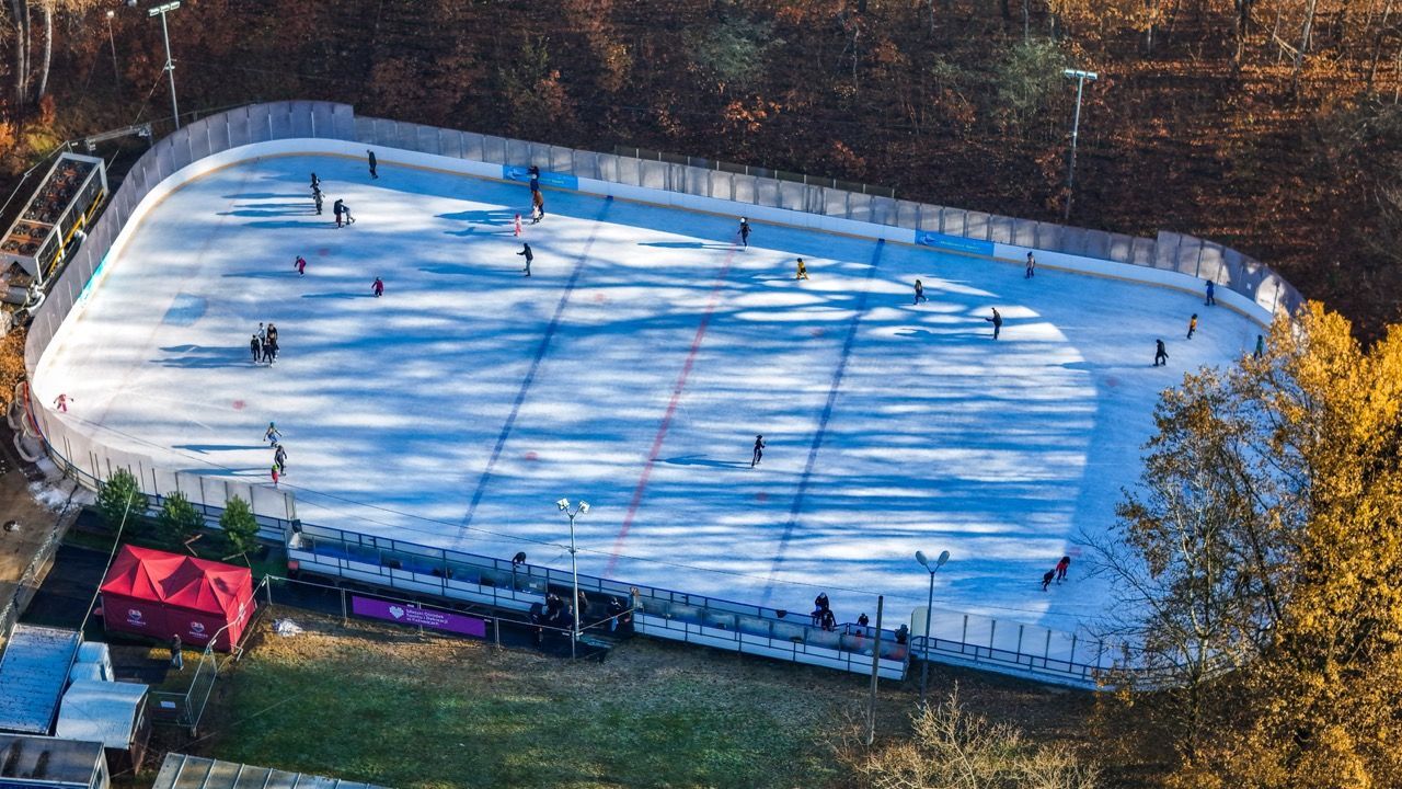 Lodowisko Murcki z lotu ptaka