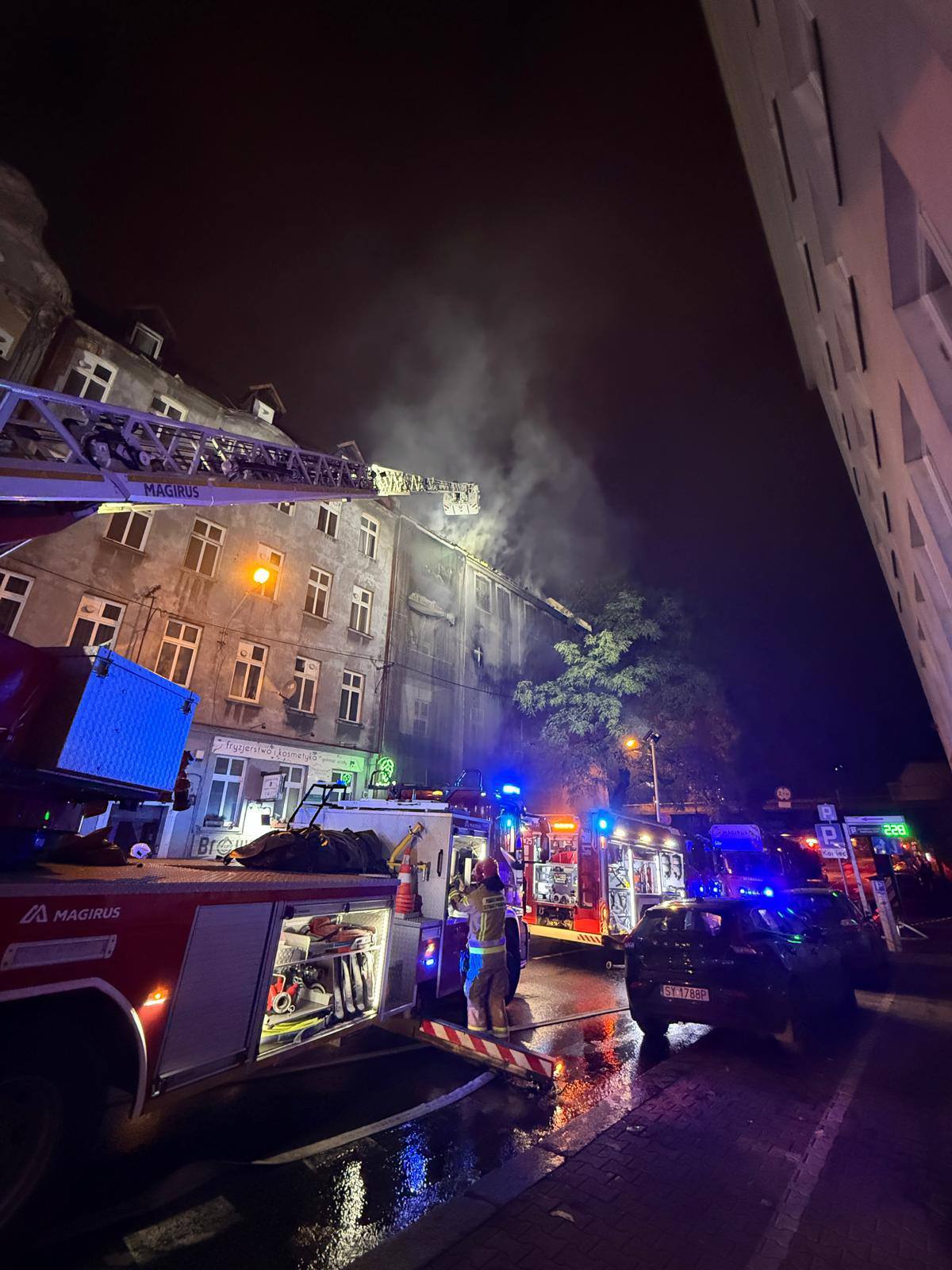 Pożar pustostanu, Katowice, ul. Francuska