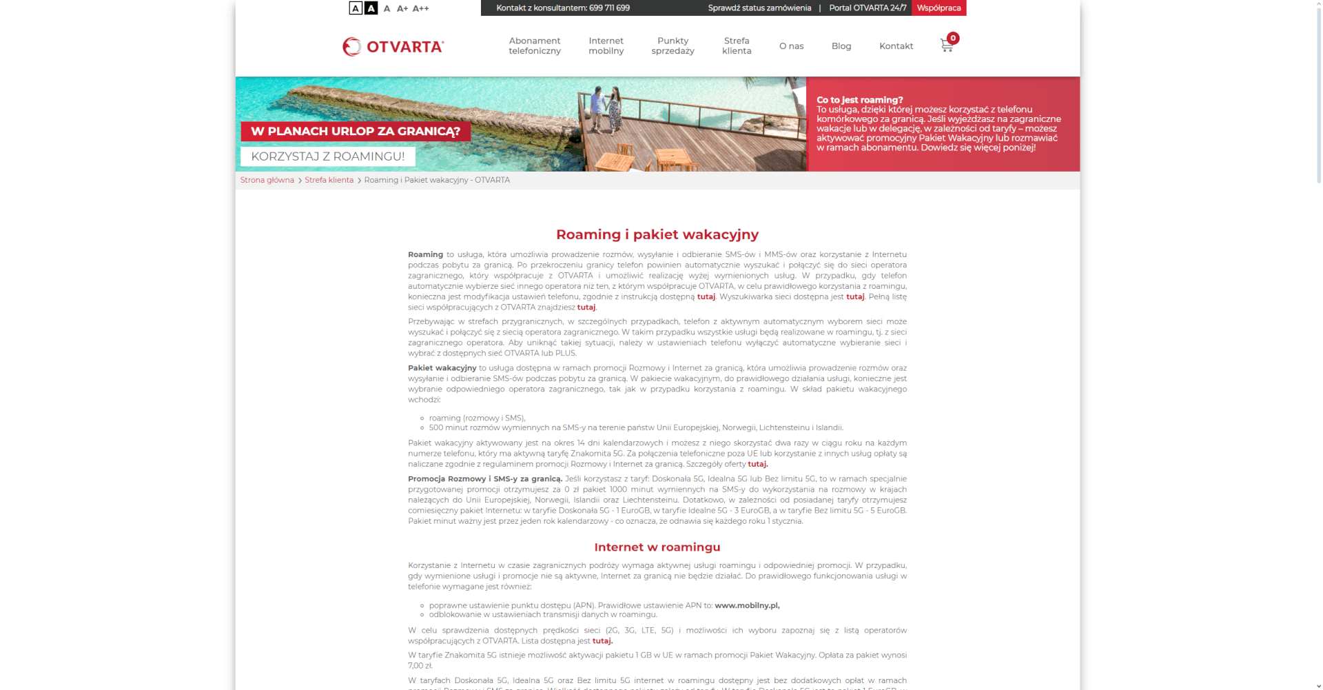 Roaming w najlepszej sieci komórkowej OTVARTA