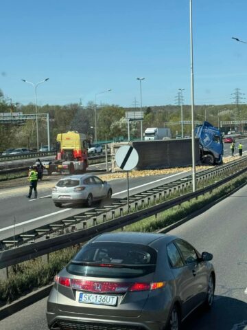 A4 Katowice kolizja tir 16 kwietnia 2025 01 A4 Katowice kolizja tir 16 kwietnia 2025 01