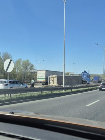 A4 Katowice kolizja tir 16 kwietnia 2025 A4 Katowice kolizja tir 16 kwietnia 2025