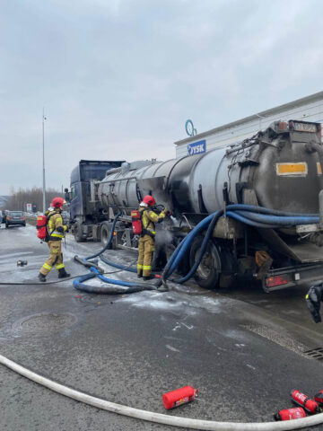 Pożar cysterny na A4 2 Pożar cysterny na A4 2