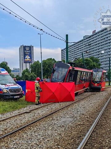 Wykolejenie tramwaju Katowice Rondo Wykolejenie tramwaju Katowice Rondo
