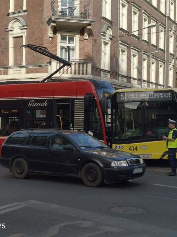 Zderzenie Katowice autobus tramwaj Zderzenie Katowice autobus tramwaj