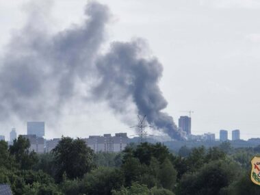 Wielki pożar hali w Siemianowicach Śląskich Pozar Siemianowice Slaskie