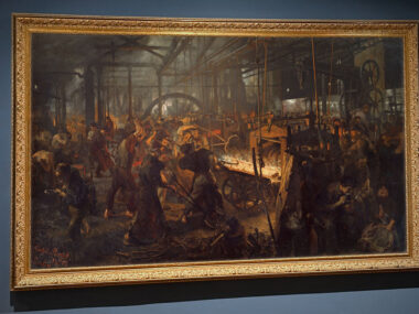 Czemu śląskie malarstwo gnije w magazynach polskich muzeów? Obraz Walcownia zelaza grafika