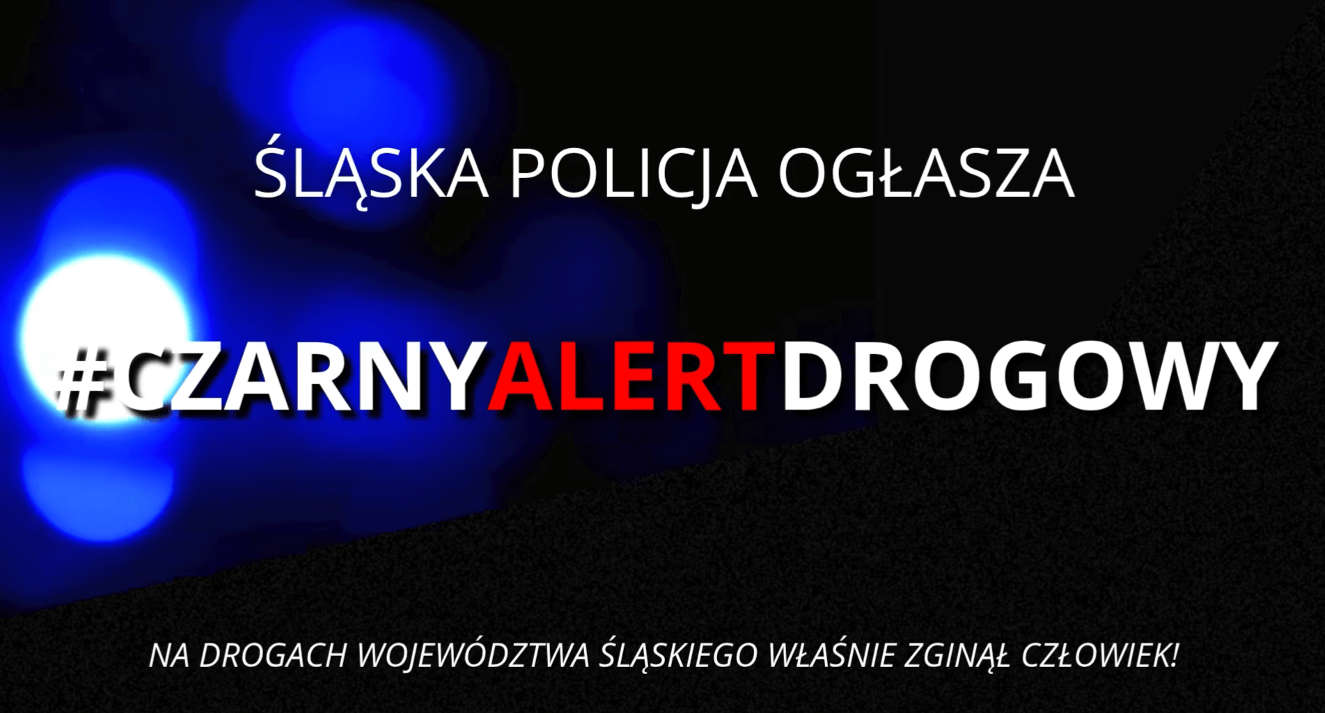 Czarny alert drogowy