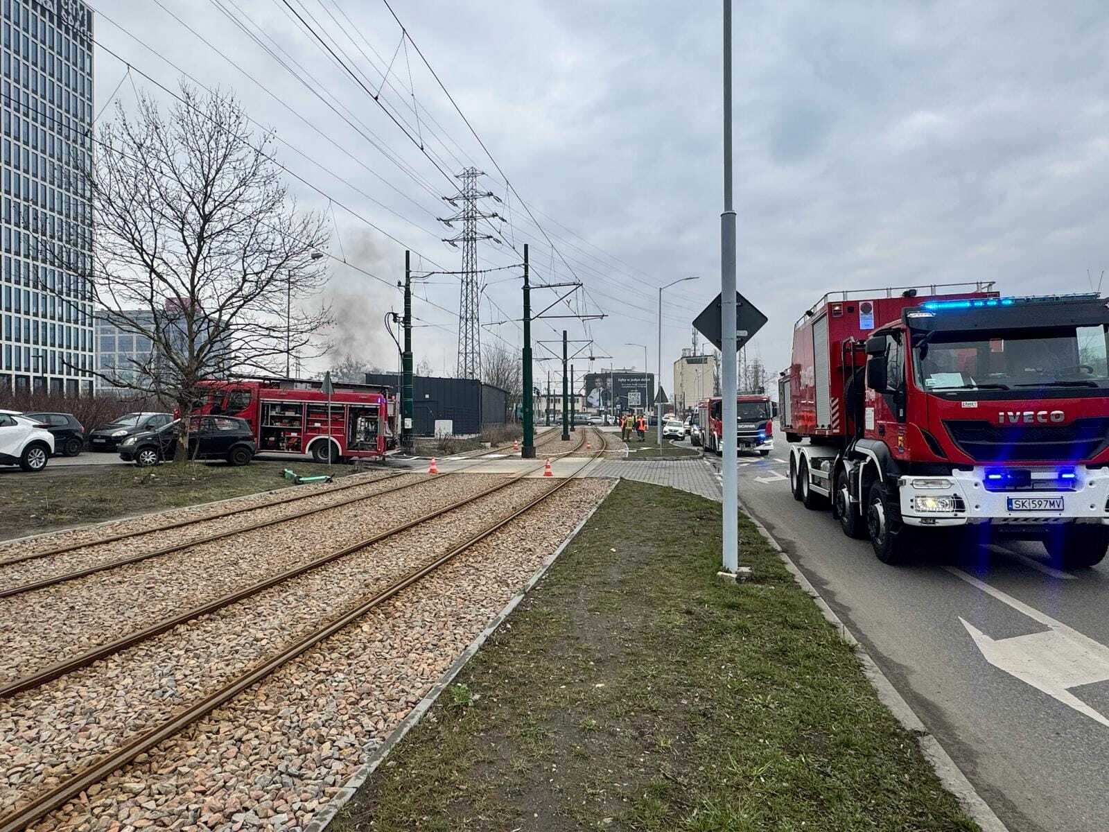 Pożar stacji transformatorowej przy ul. Grundmanna